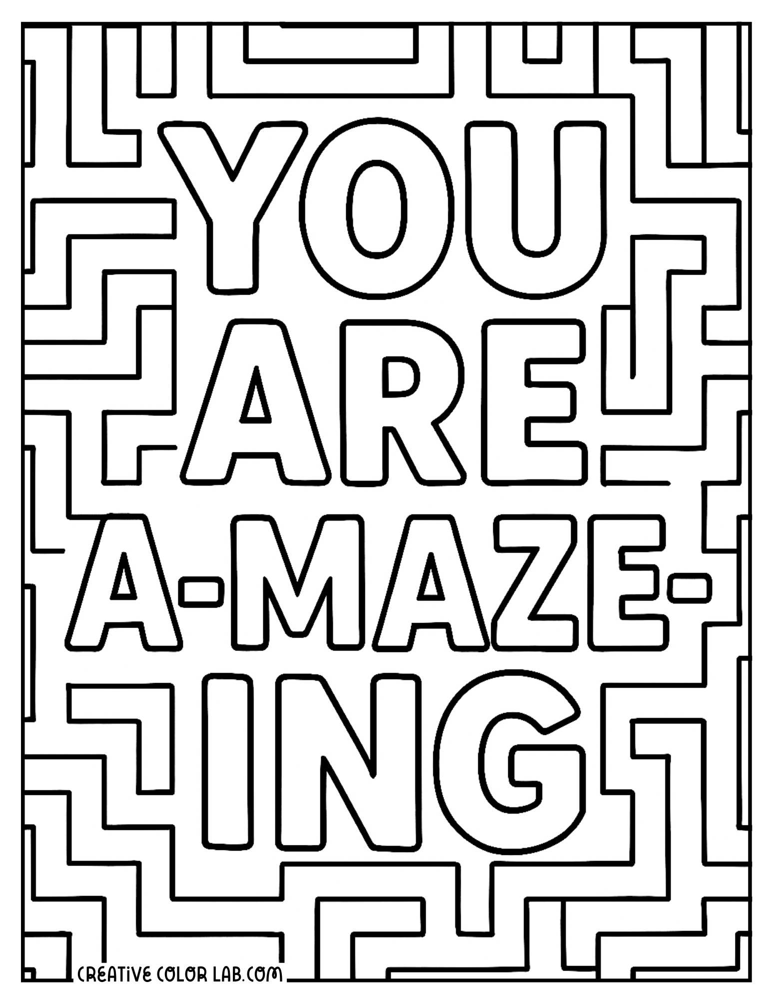 You are amazing geometric coloring page.