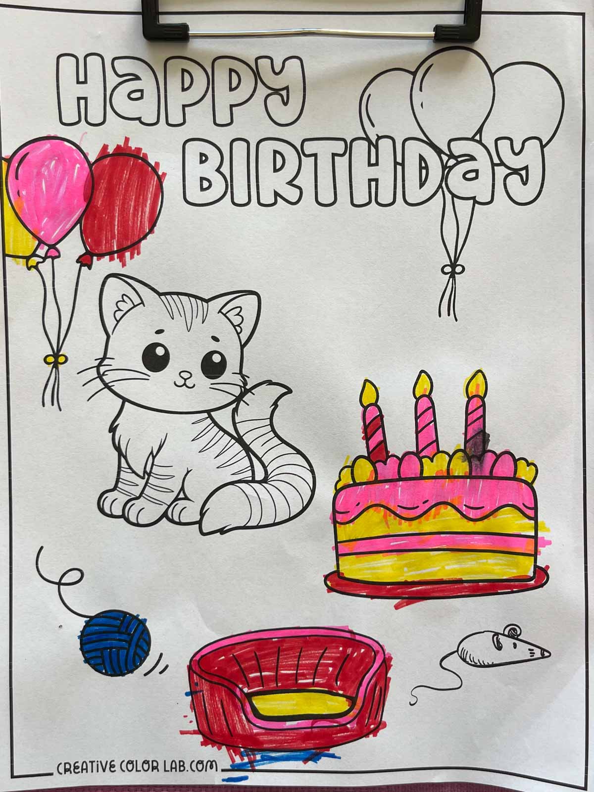 Happy b-day coloring page submitted by our reader.