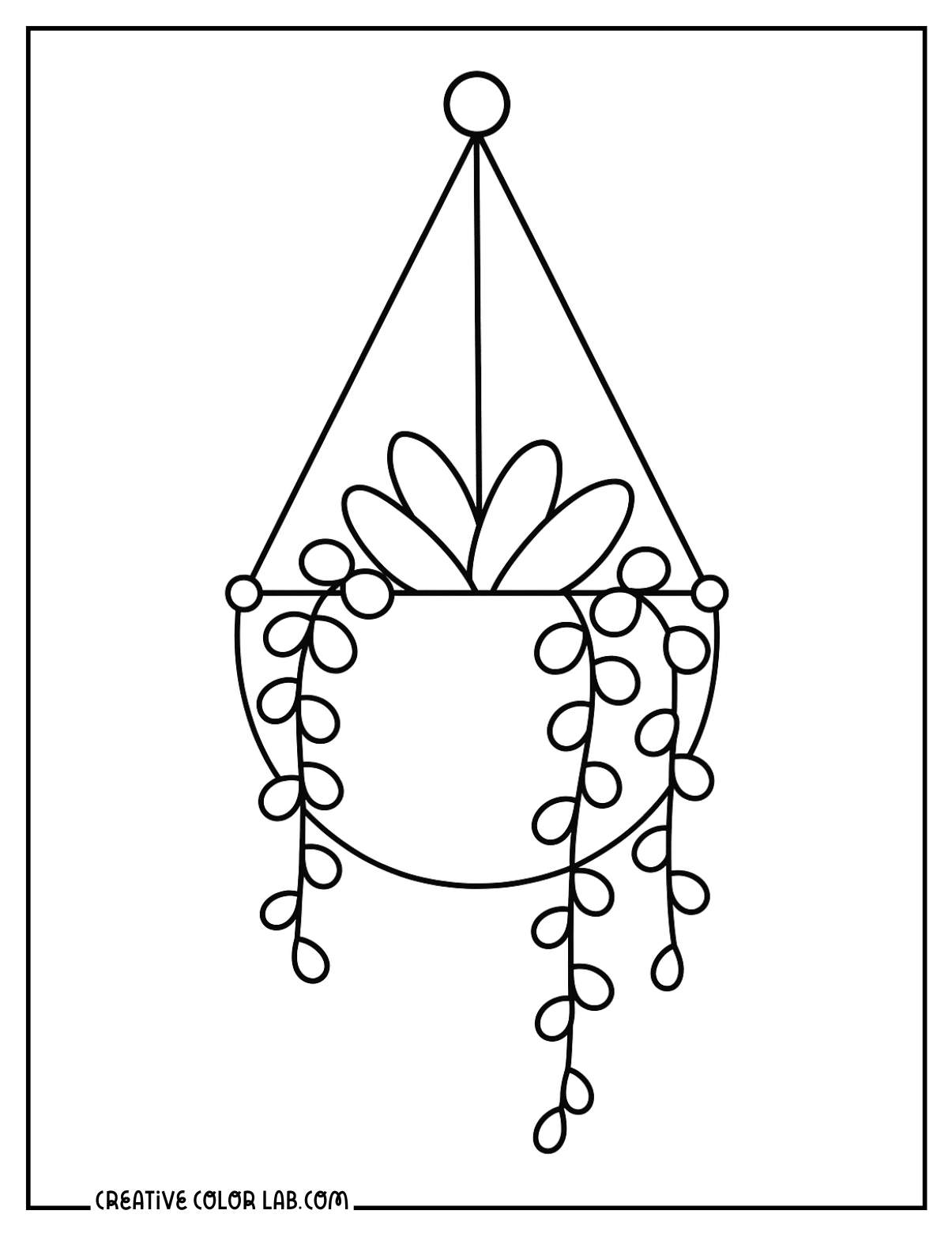 A hanging string of pearls coloring page.