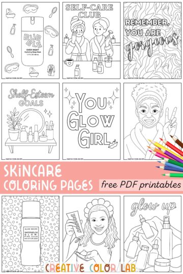 Downloadable Skincare Coloring Pages