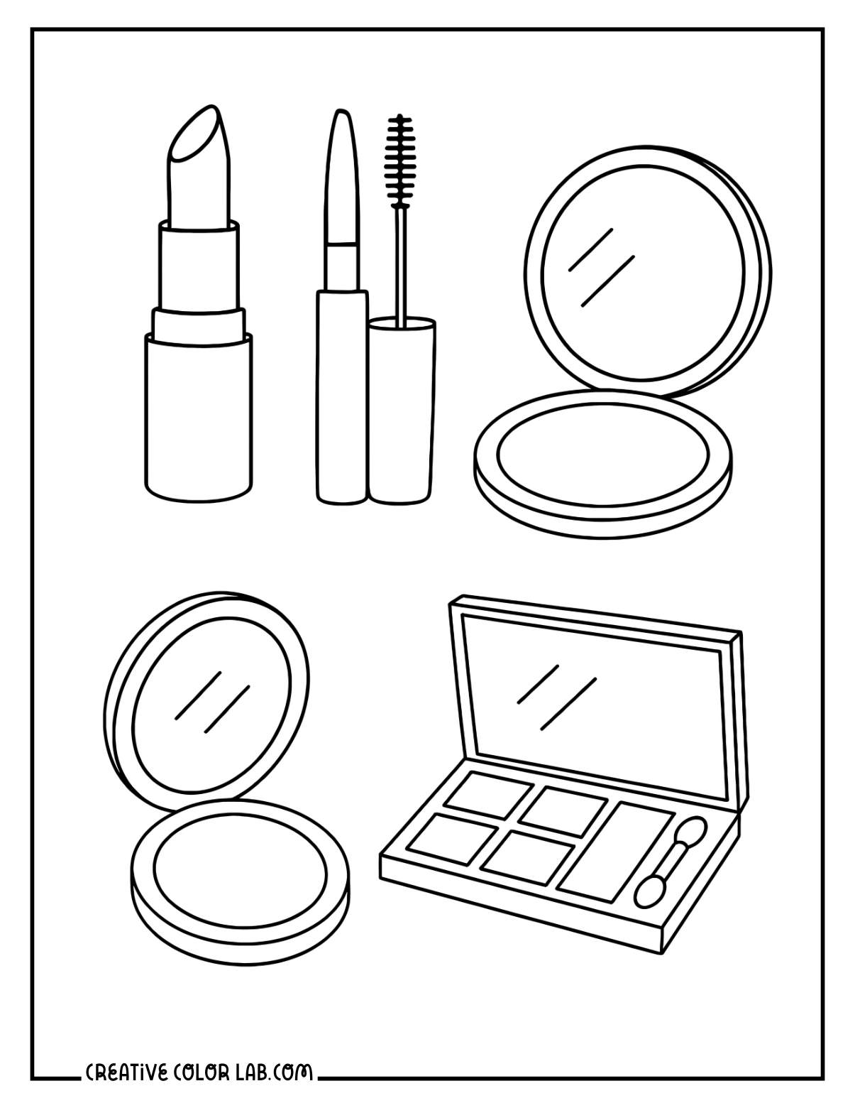 Downloadable Makeup Coloring Pages Free PDFs - 58
