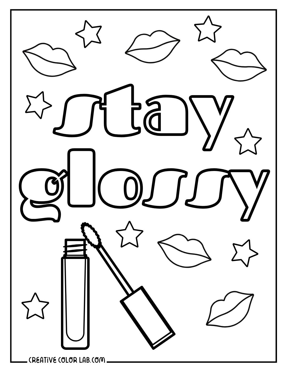 Downloadable Makeup Coloring Pages Free PDFs - 27