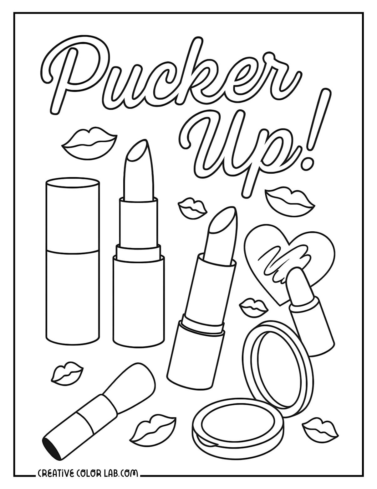 Downloadable Makeup Coloring Pages Free PDFs - 43