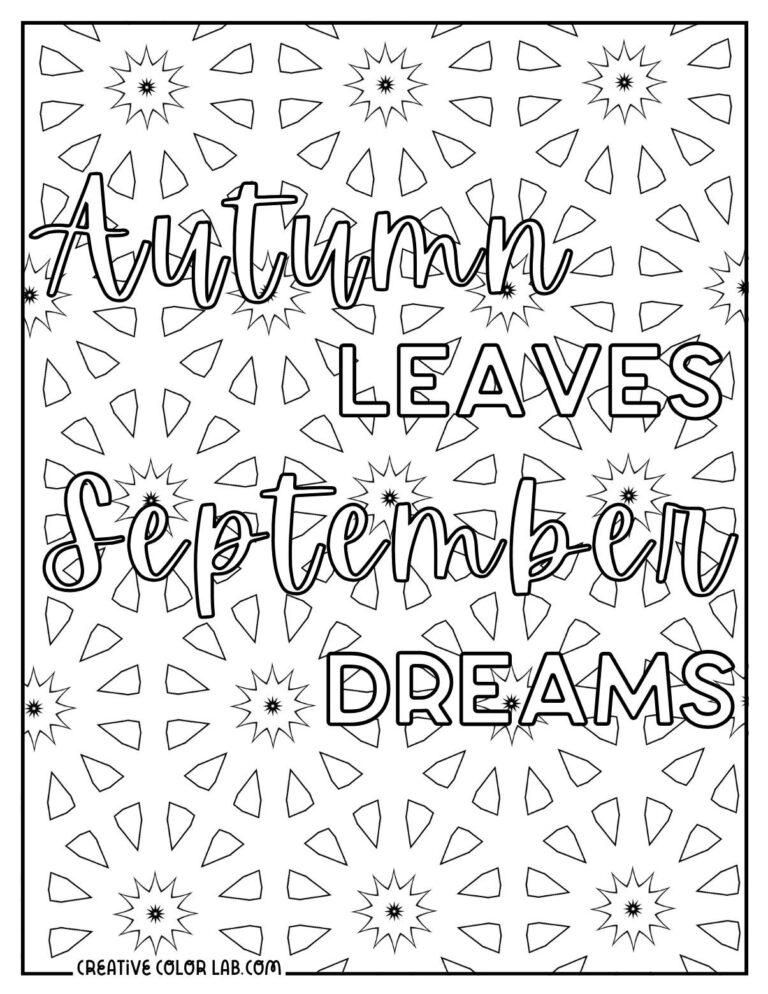 Printable September Coloring Pages | Free to Download