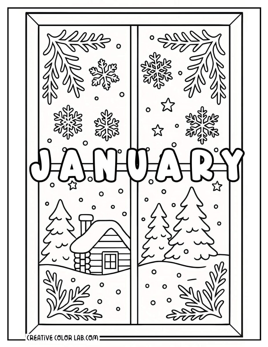 Printable January Coloring Pages | Free PDFs