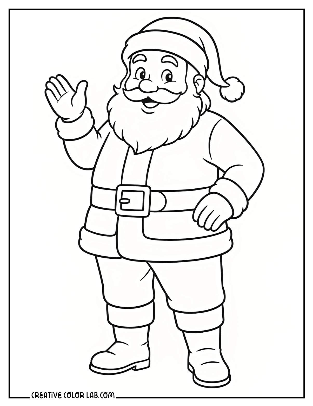 A classic Santa picture to color.