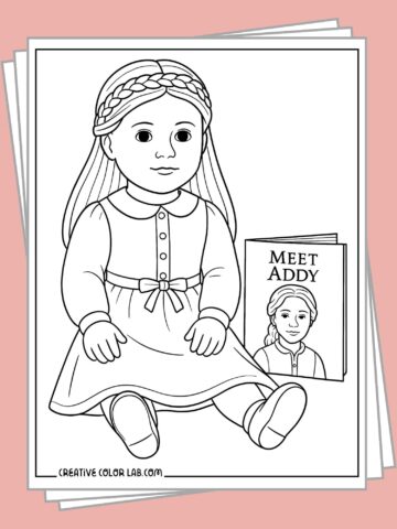 Free American girl coloring pages to download.