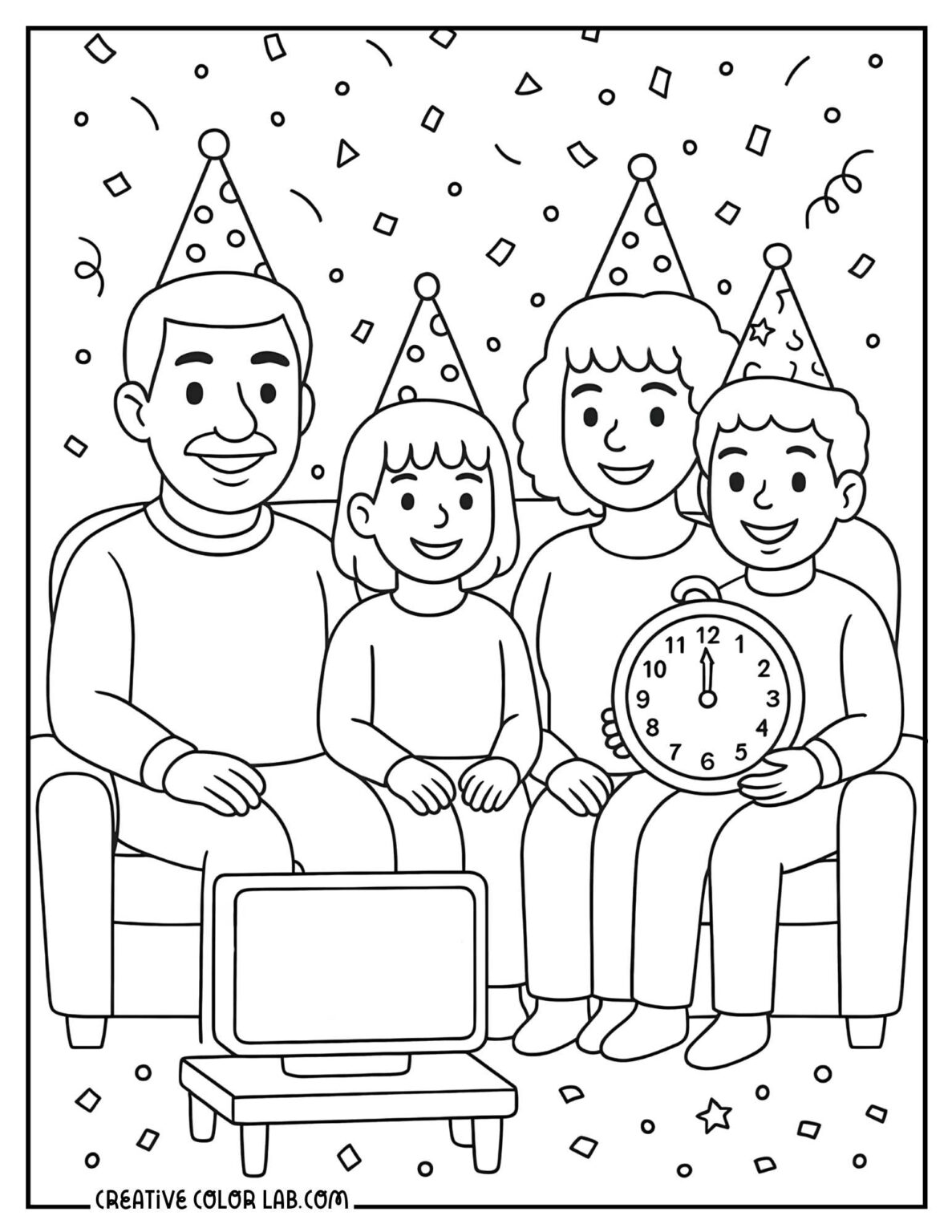 35 Free New Year Coloring Pages | Printable PDFs