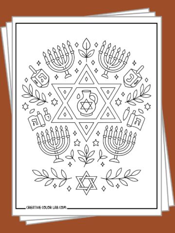 Free Hanukkah coloring pages.
