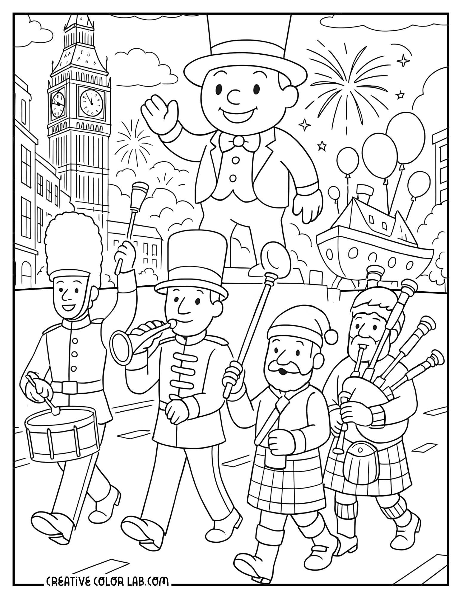 London new years parade picture color.