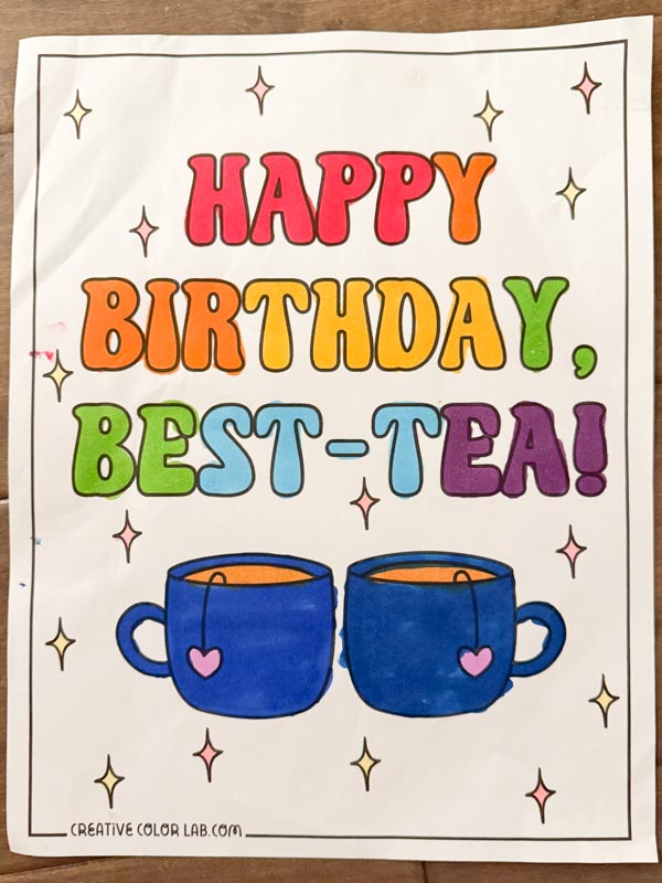 Completed bff coloring page.