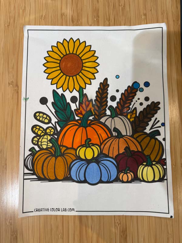 Colored fall coloring page.
