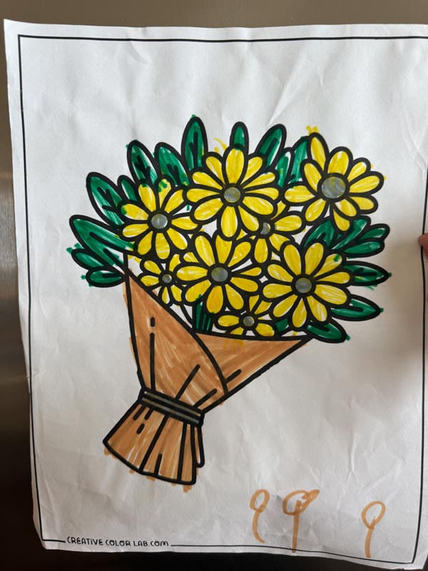 A flower coloring page colored.