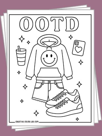 Free printable preppy coloring pages.