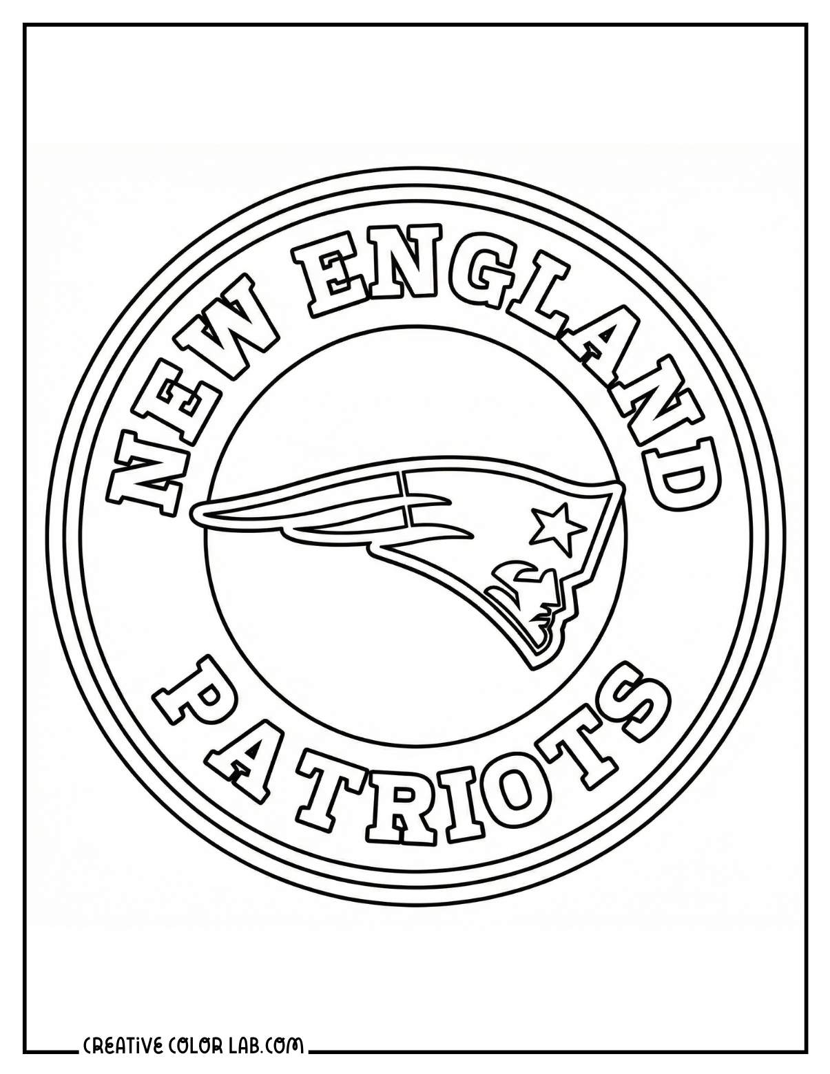 New England Patriots logo coloring page.