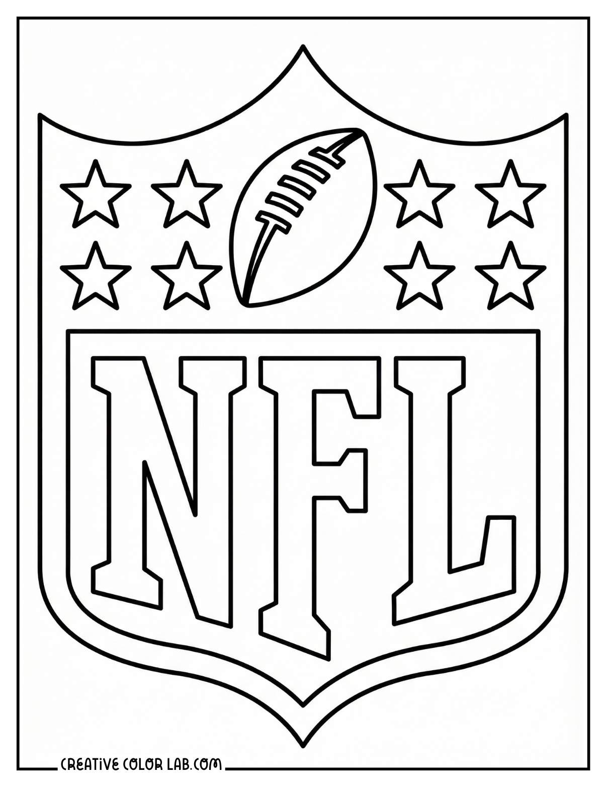 Free official NFL logo line art to color in.