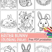 Cute easter bunny coloring pages nine-photo grid pins.