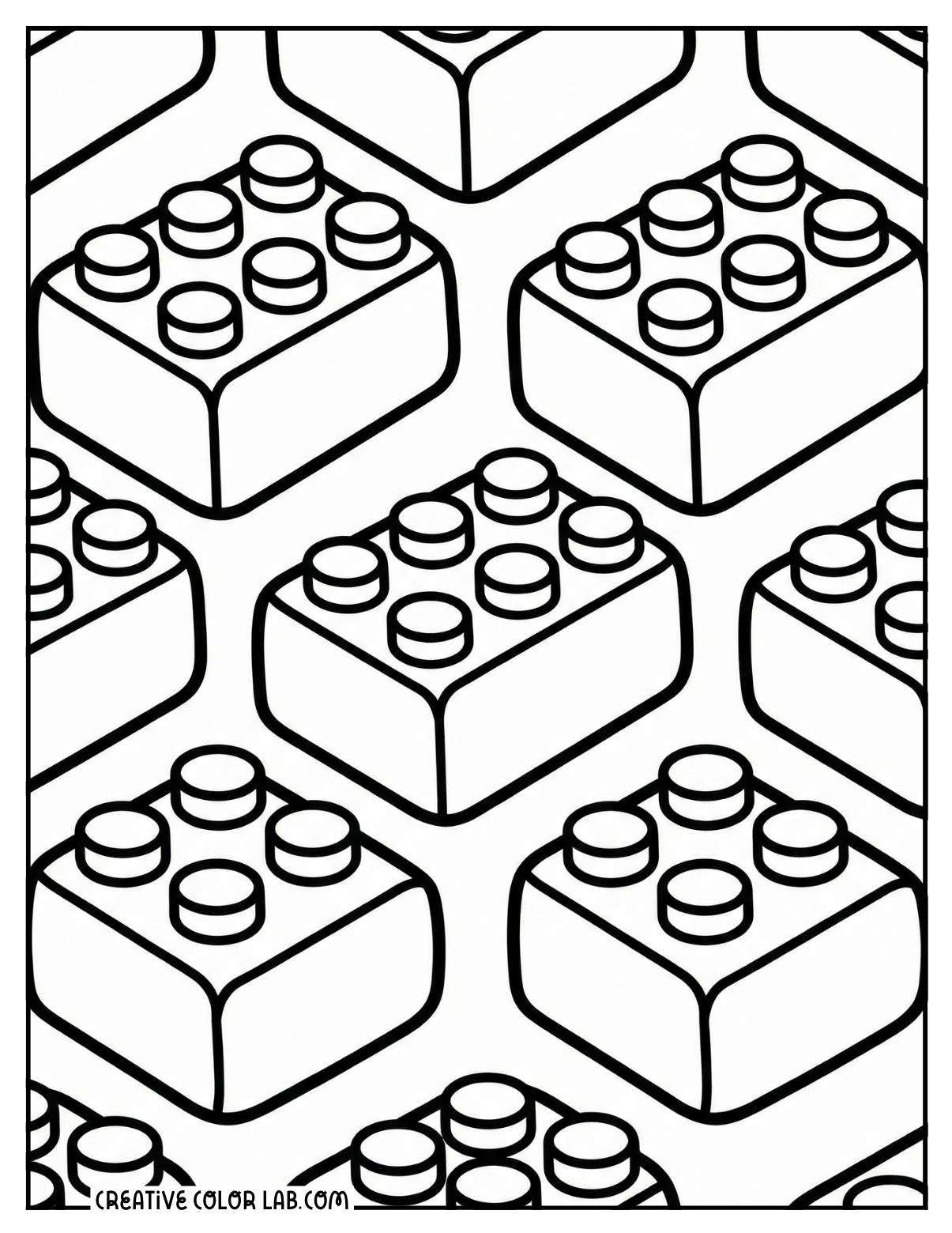 Brick pattern coloring page.