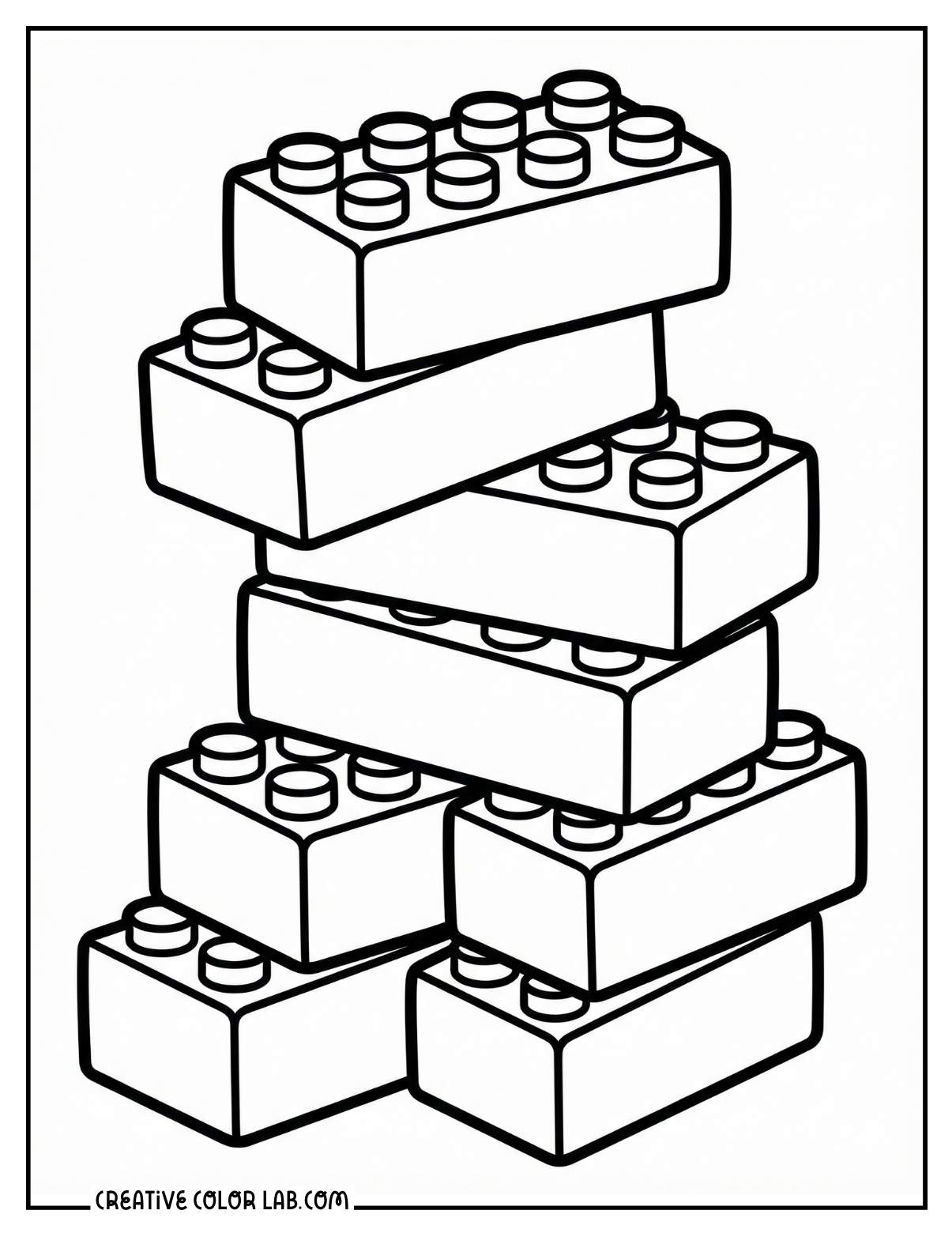Brick tower legos image to color.