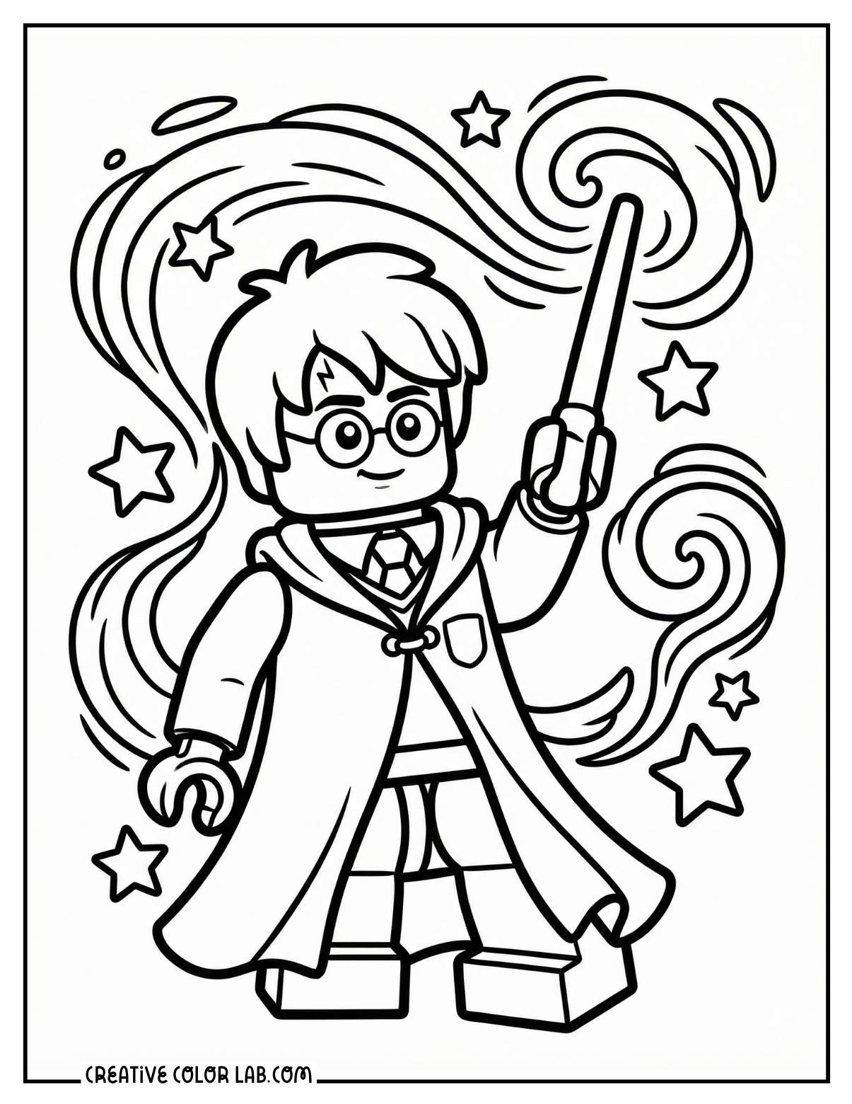 Harry Potter lego picture to color.