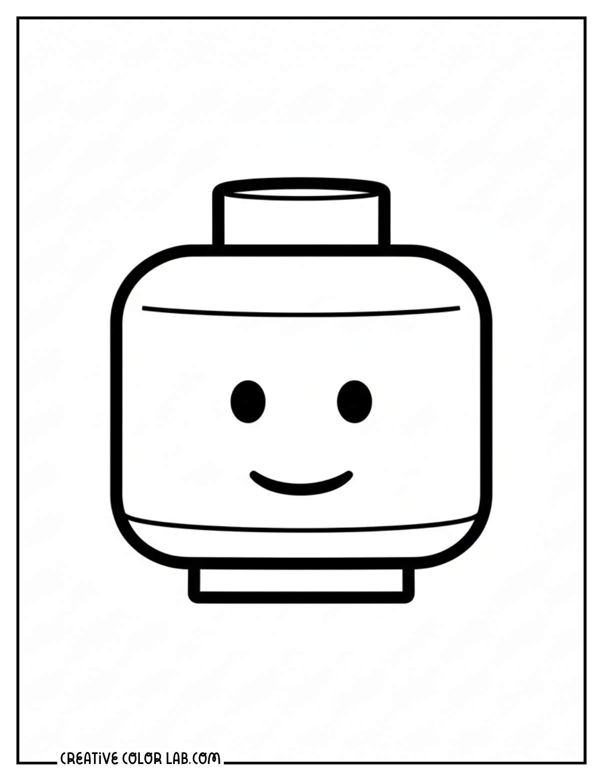 An easy Lego head face picture to color.