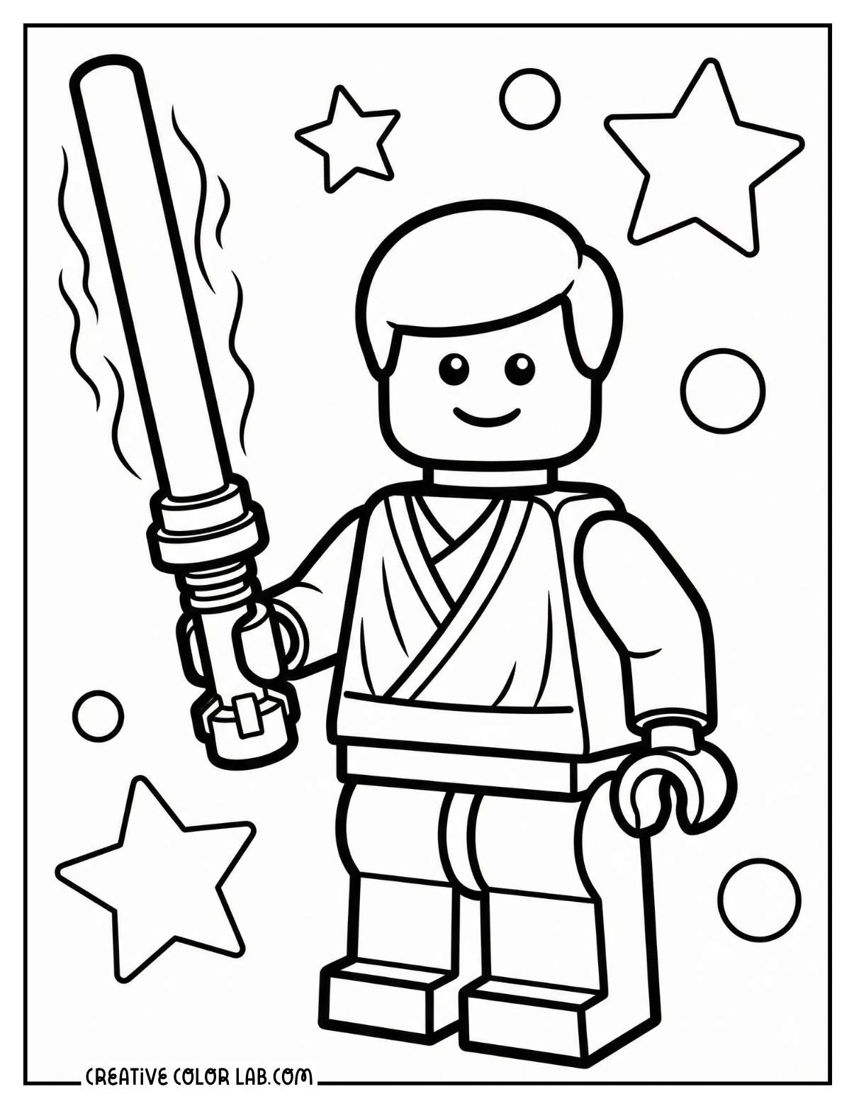 Star Wars Jedi lego coloring sheet.