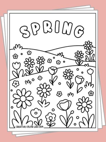 Free printable spring coloring pages collection cover with seasonal designs.